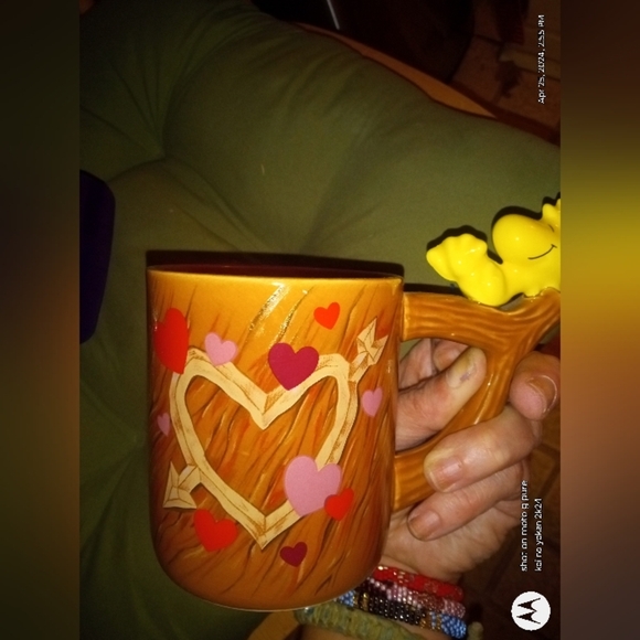 Woodstock Tree Heart Mug Peanuts Teleflora Snoopy Valentine Vintage Love Coffee - Picture 2 of 4
